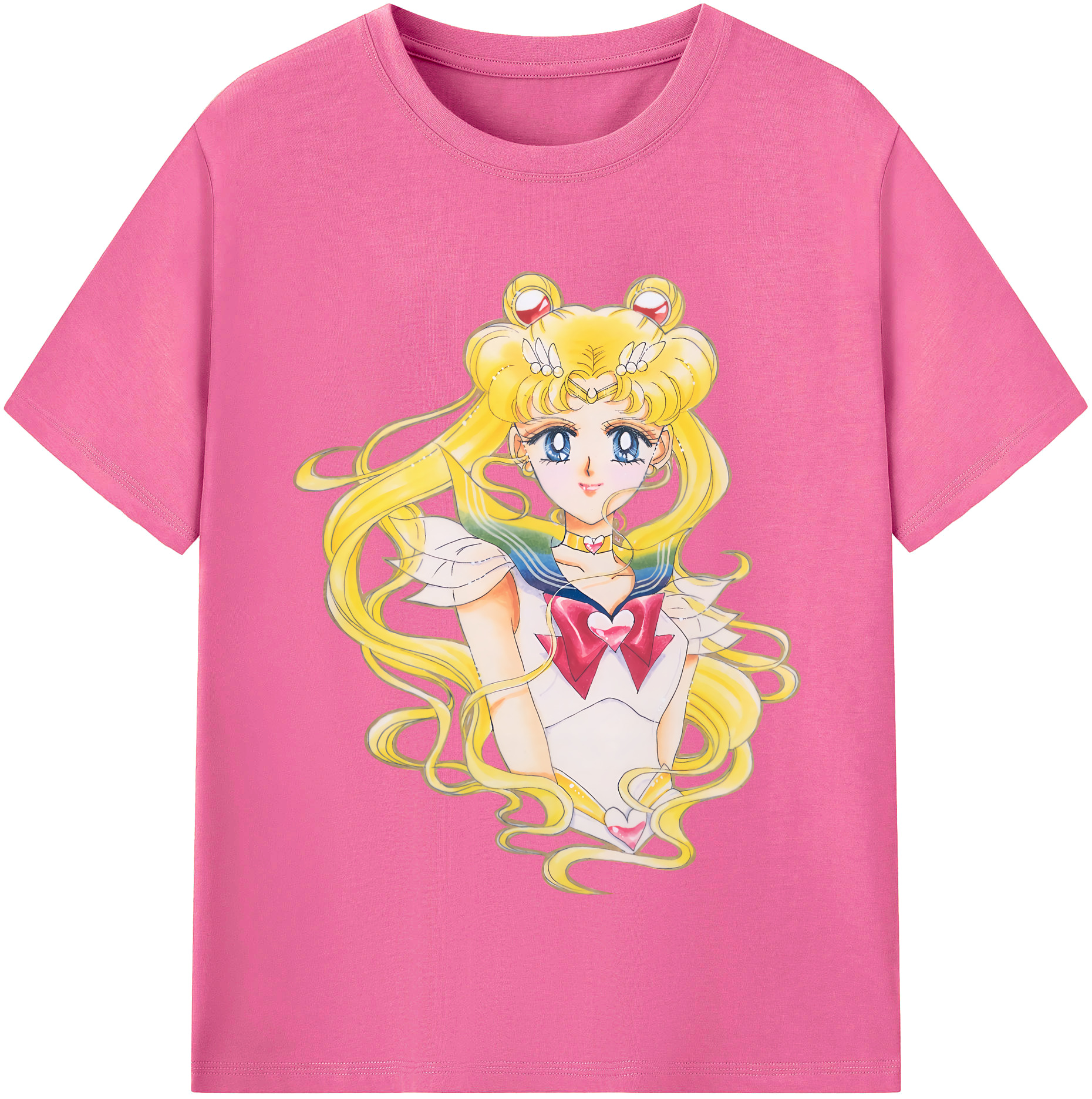 （画像用） 美少女戦士セーラームーン 月野 うさぎ つきの うさぎ Sailor Moon Tsukino Usagi レディースカジュアルプリントTシャツ（綿100％）